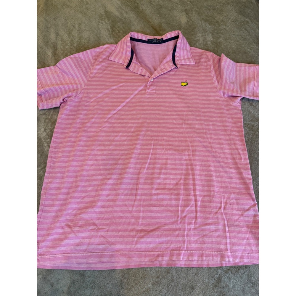 Masters Clubhouse Collection Pink Striped Polo Shirt Made in Italy XXL CBK2360-9